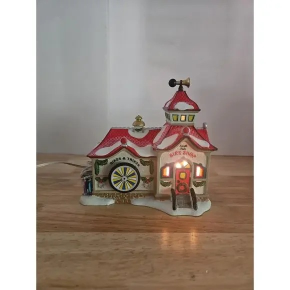 Dept 56 North Pole Bike Bicycle Shop Animated Wheel #4025281 Box & Cord Works - Picture 2 of 16